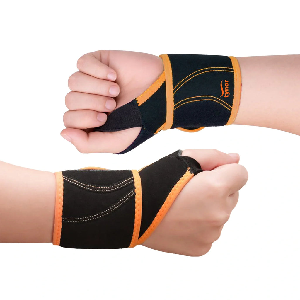 Wrist Support with Thumb Loop - Neon Orange