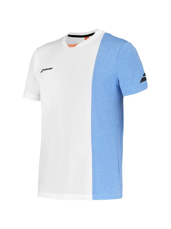 Babolat T-shirt Play Crew Neck Tee - White/Blithe Blue