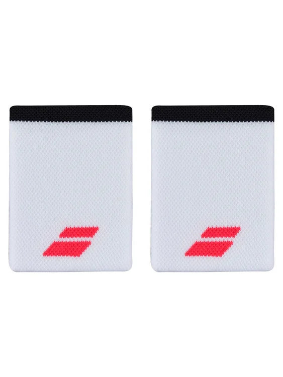 Babolat Wristband Logo Jumbo - White/Strike Red