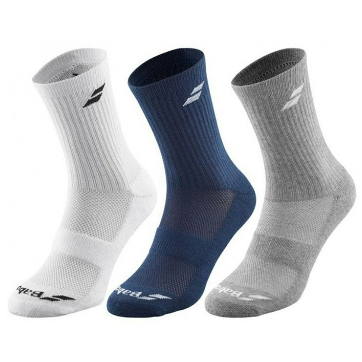 Babolat Socks Ankle x3 - White/Blue/Grey