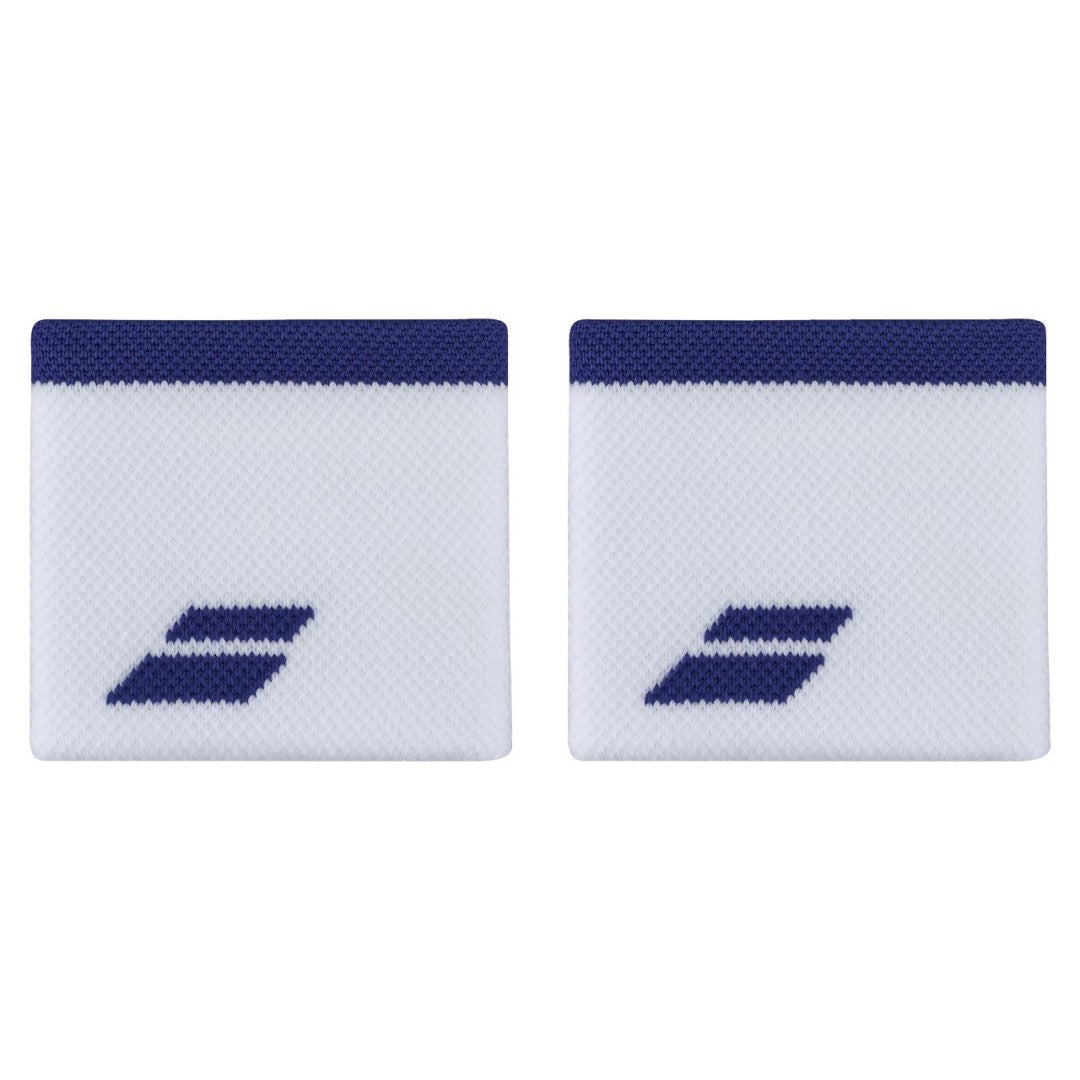 Babolat Wristband Logo - White/Navy Blue