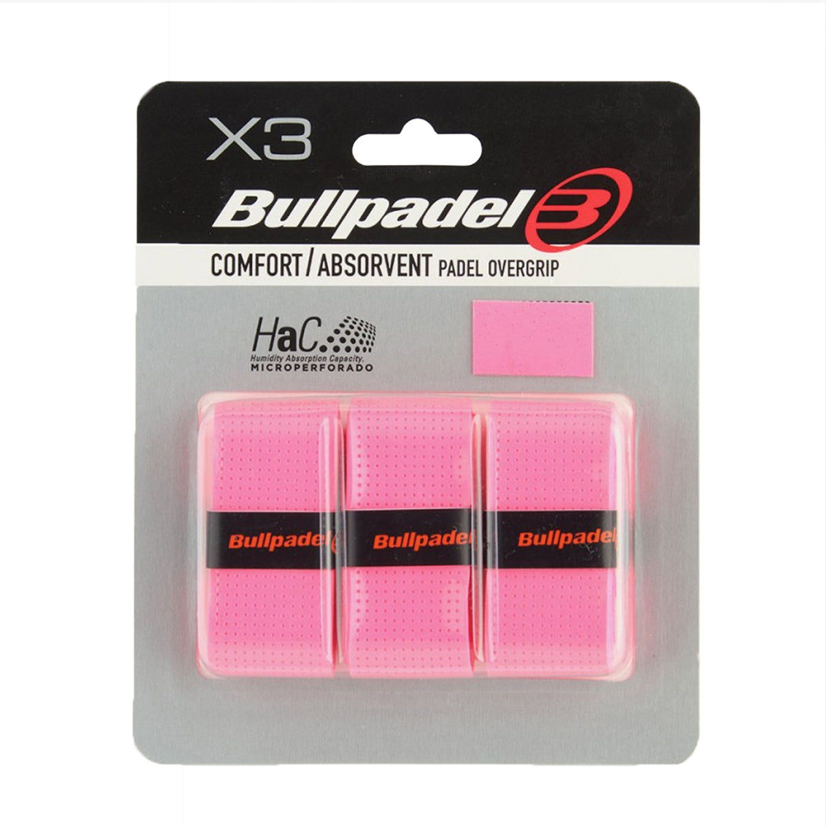 Bullpadel Overgrip Perforated X3 - Pink