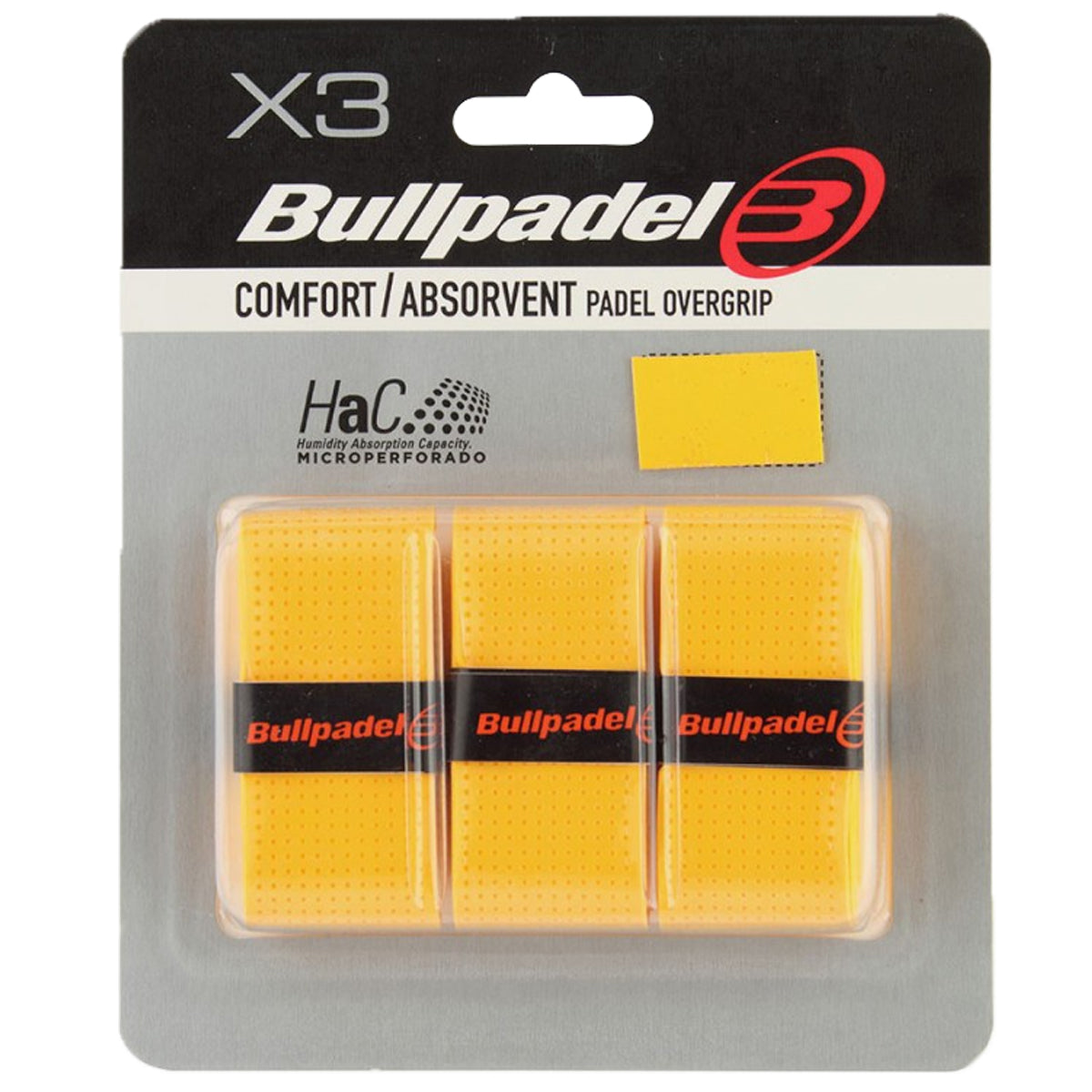 Bullpadel Overgrip Perforated X3 - Yellow