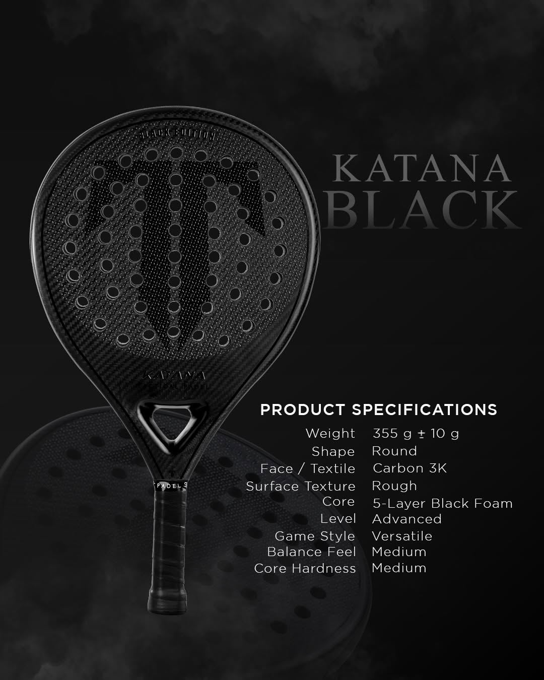 Tactical Katana Black - Padel Racket