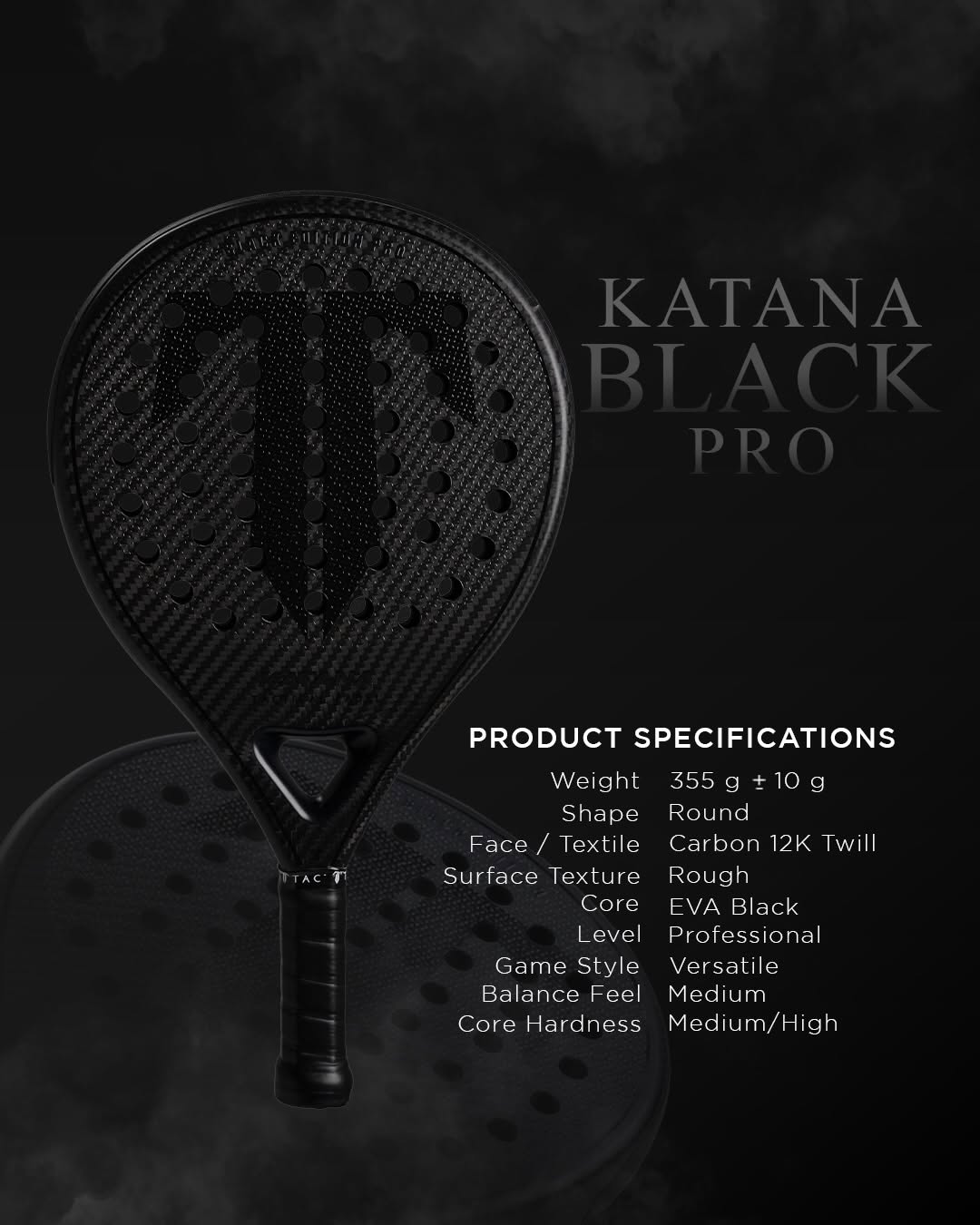 Tactical Katana Black Pro - Padel Racket
