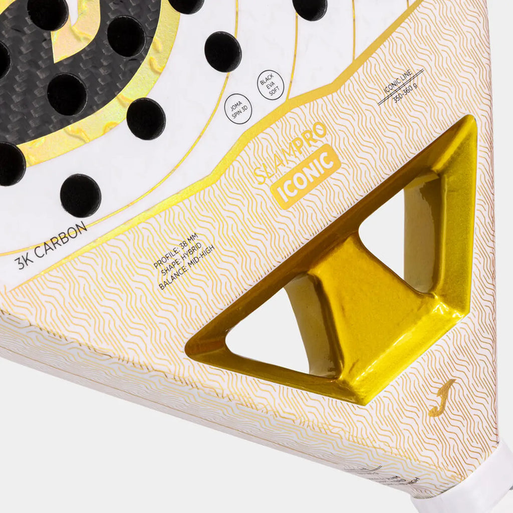 Joma Slam Pro Iconic 2026 - White/Gold - Padel Racket