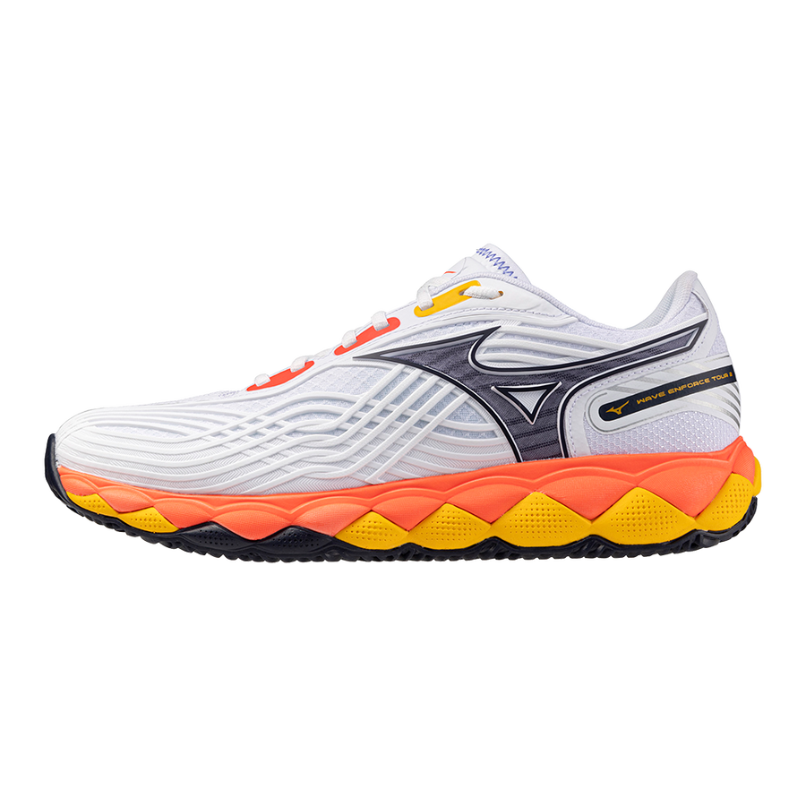 Mizuno Shoes Wave Enforce Tour 2 AC - White/Fiery Coral 2/Citrus
