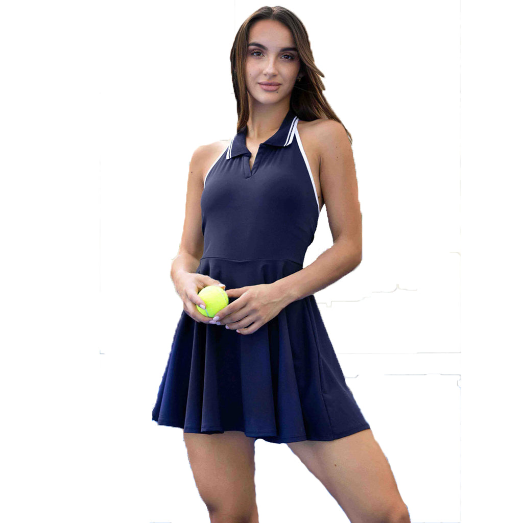 SVL Perfect Polo Dress - Dark Blue