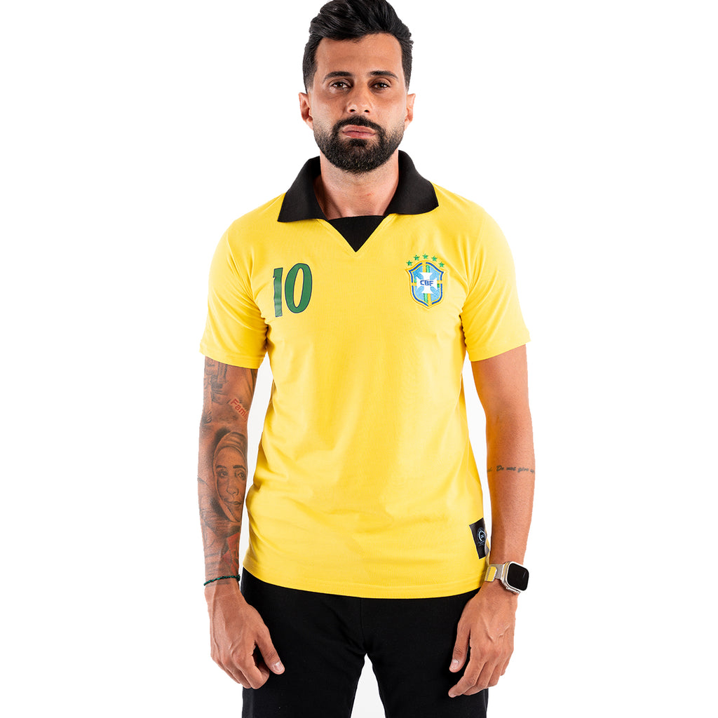 T-shirt Vintage Brazil A Selecao - Yellow