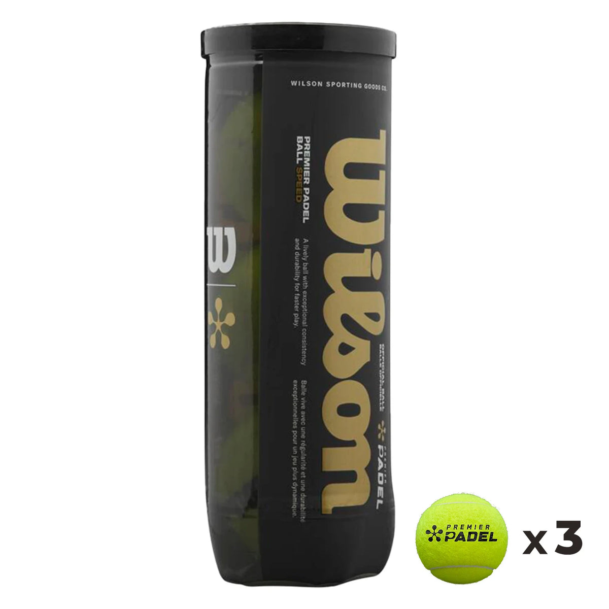 Wilson Premier Padel Speed Ball - Can X3 Balls