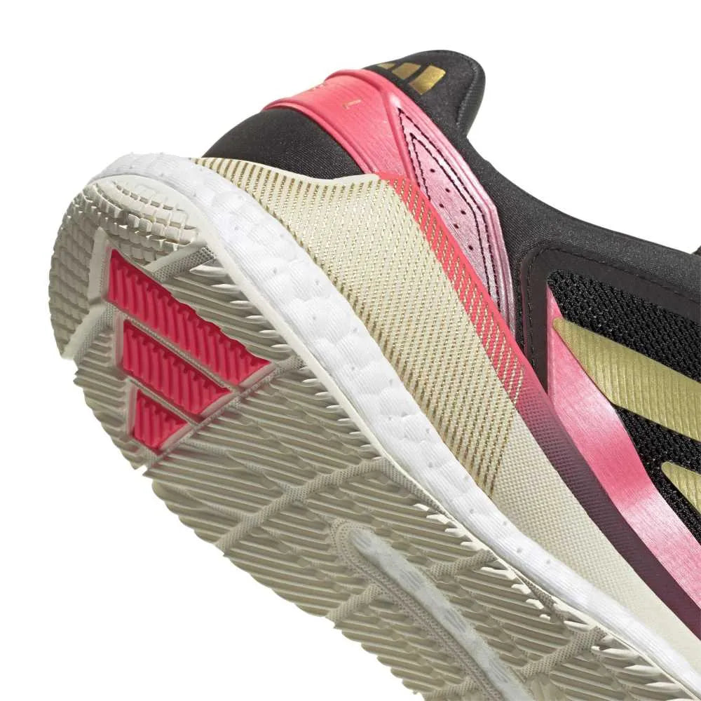 Adidas Crazyquick Boost Padel Shoes M 26 - Core Black/Gold Metallic/Solar Turbo