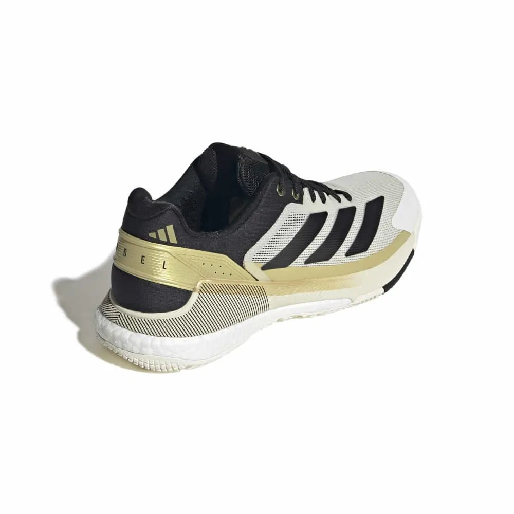 Adidas Crazyquick Boost Padel Shoes M 26 - Off White/Core Black/Gold Metallic