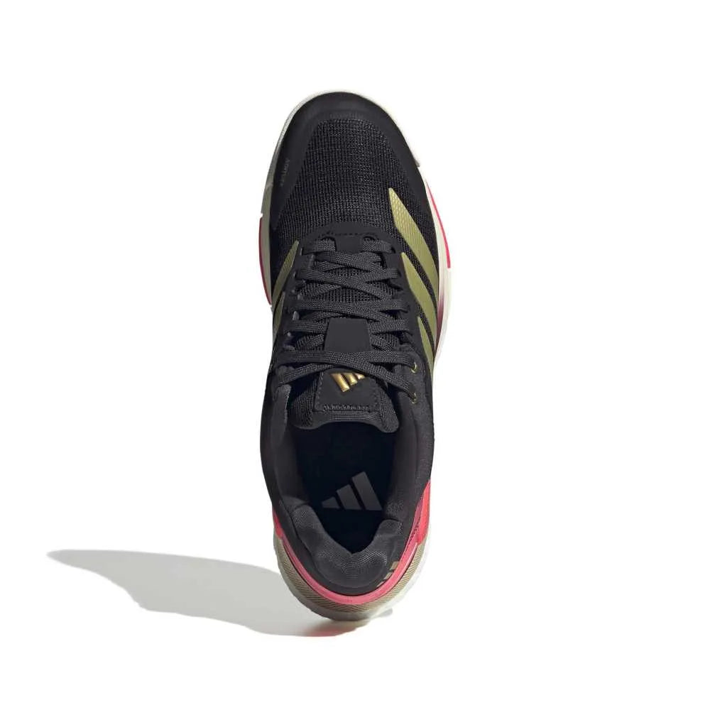 Adidas Crazyquick Boost Padel Shoes M 26 - Core Black/Gold Metallic/Solar Turbo