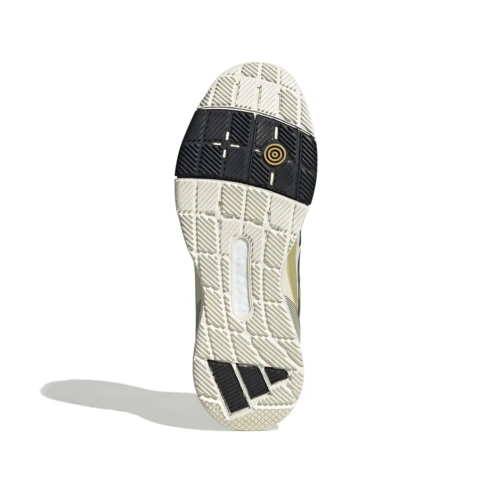 Adidas Crazyquick Boost Padel Shoes M 26 - Off White/Core Black/Gold Metallic