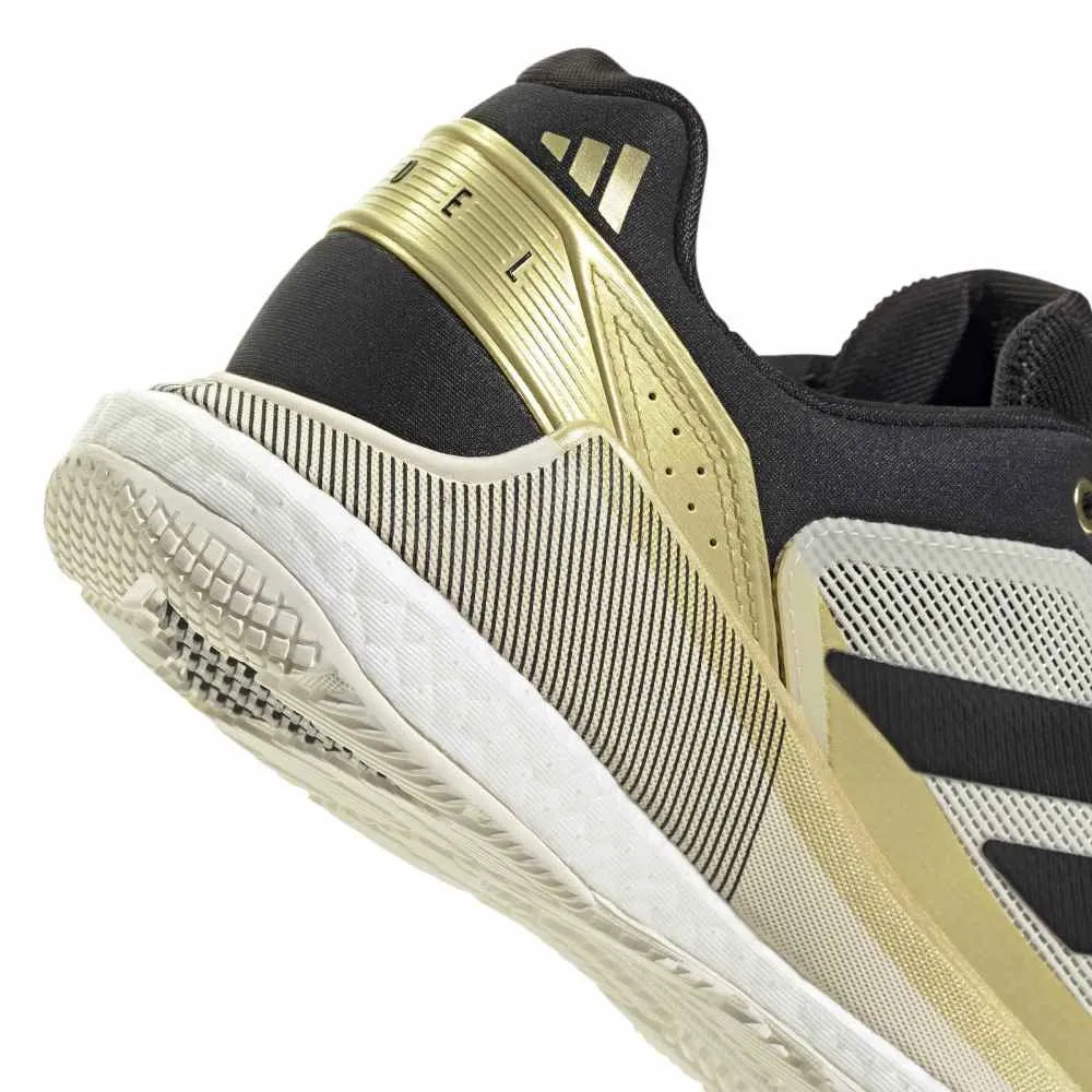 Adidas Crazyquick Boost Padel Shoes M 26 - Off White/Core Black/Gold Metallic
