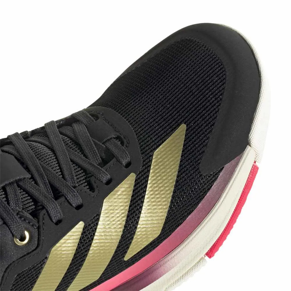 Adidas Crazyquick Boost Padel Shoes M 26 - Core Black/Gold Metallic/Solar Turbo