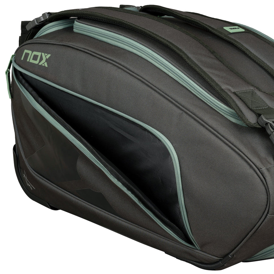 Nox AT10 Competition Trolley Padel Bag - Black/Olive Green