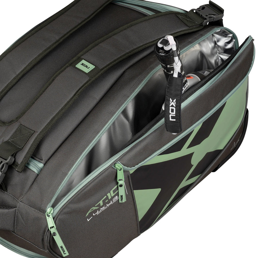 Nox AT10 Competition Trolley Padel Bag - Black/Olive Green